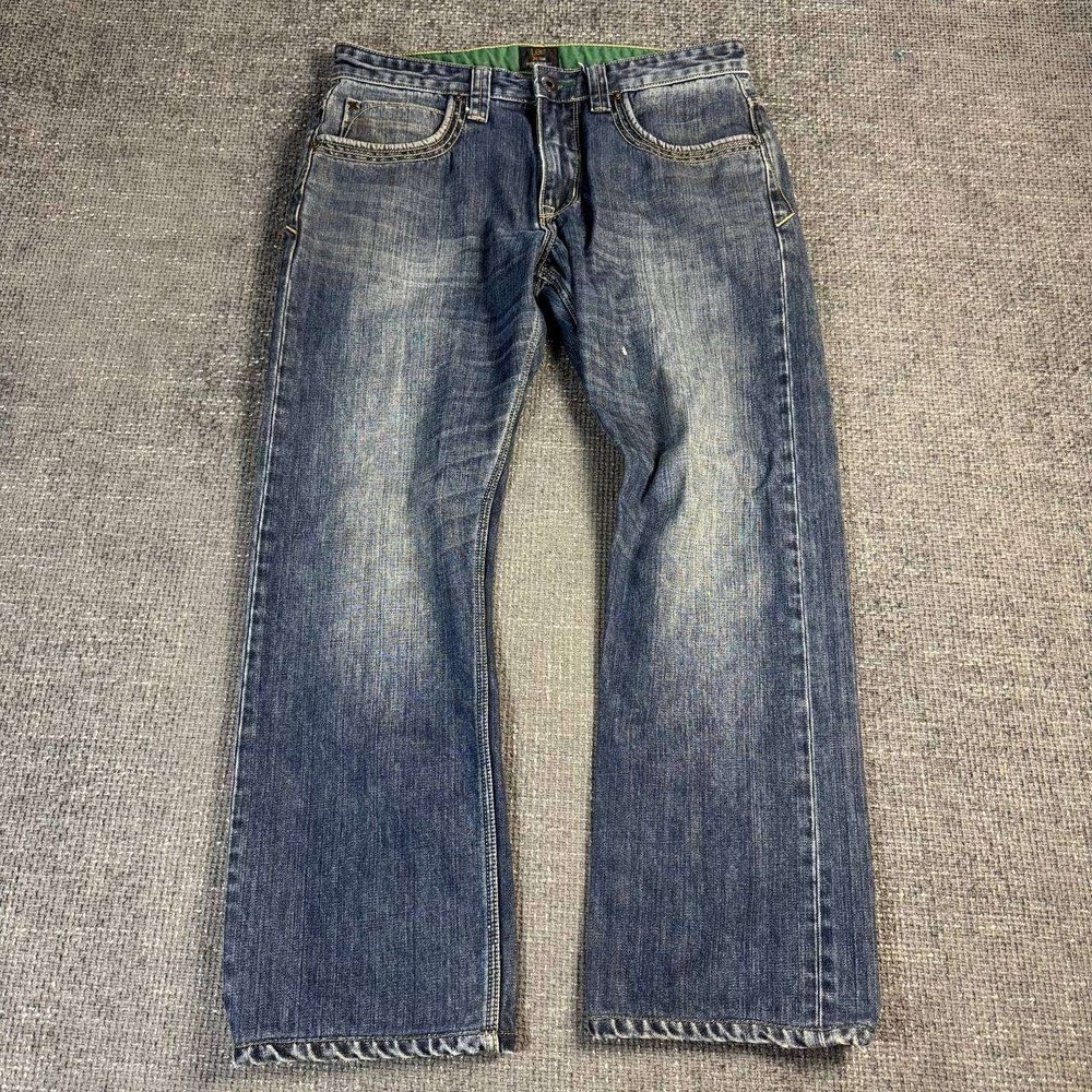 Lee X-Line Jeans Mens 32 Blue Straight Leg Y2K Medium Wash Denim